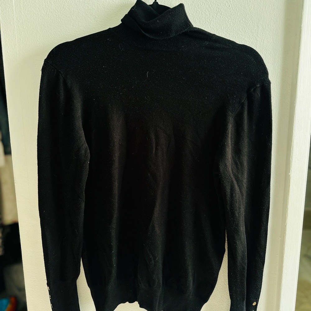 Zara Women's Elegant Black Turtleneck Sweater